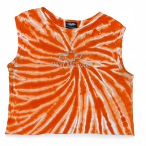 Y2K Chevy Race Girl Rhinestone Tie-Dye Tank